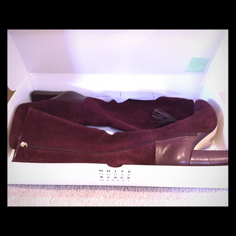 Boots from White House Black Market in Cabernet.